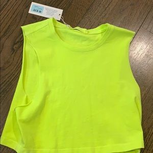 Emma and Sam neon yellow cropped tank top